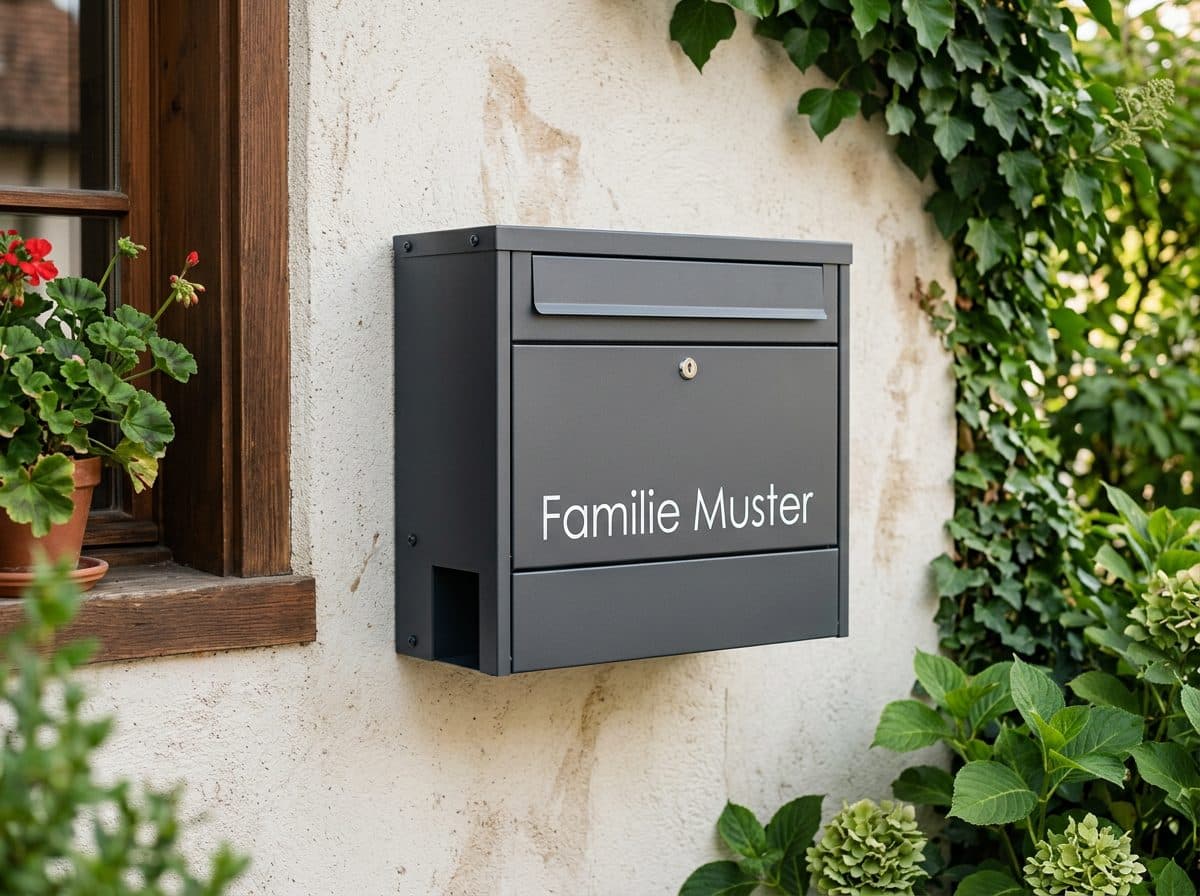 Klebeschrift auf Briefkasten