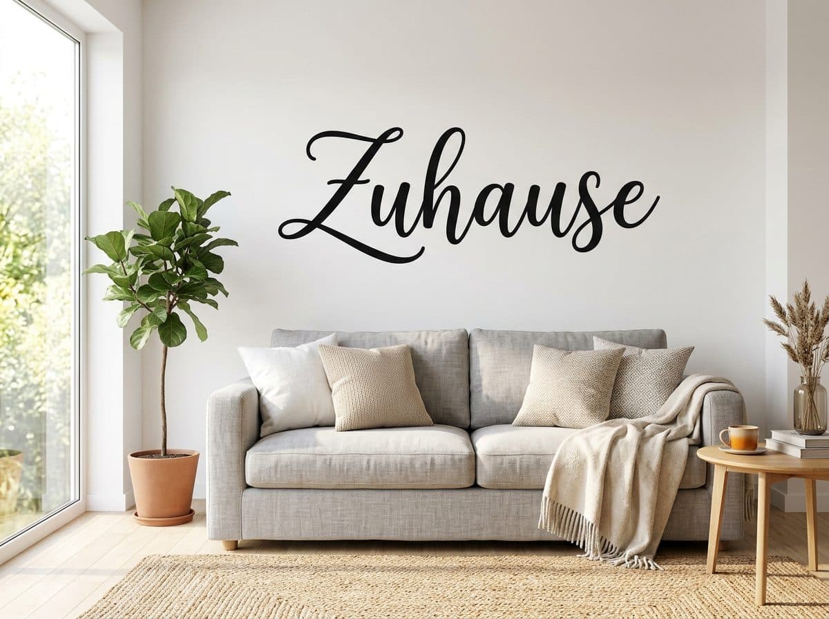 Wandtattoo-Spruch als Klebeschrift
