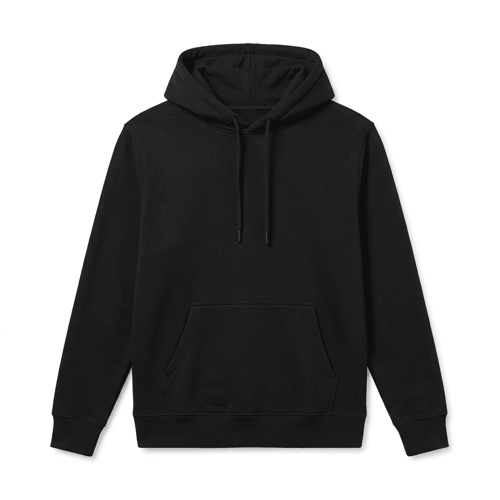 Schwarzer Hoodie als Vorlage